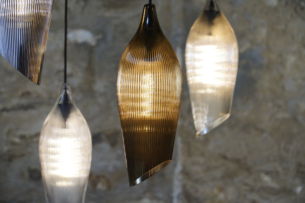 Carmen M Ribbed Gold Pendant