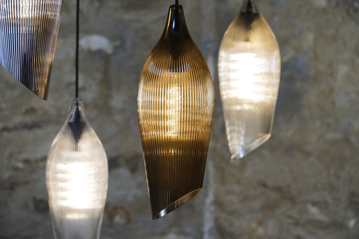 Carmen M Ribbed Gold Pendant