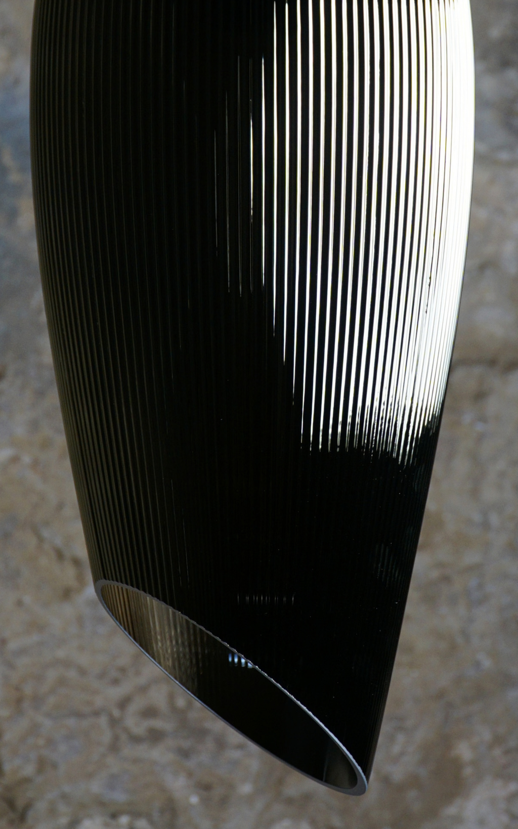 Carmen L Ribbed Gold Pendant