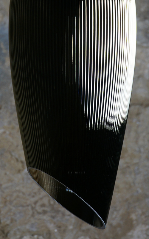 Carmen L Ribbed Gold Pendant