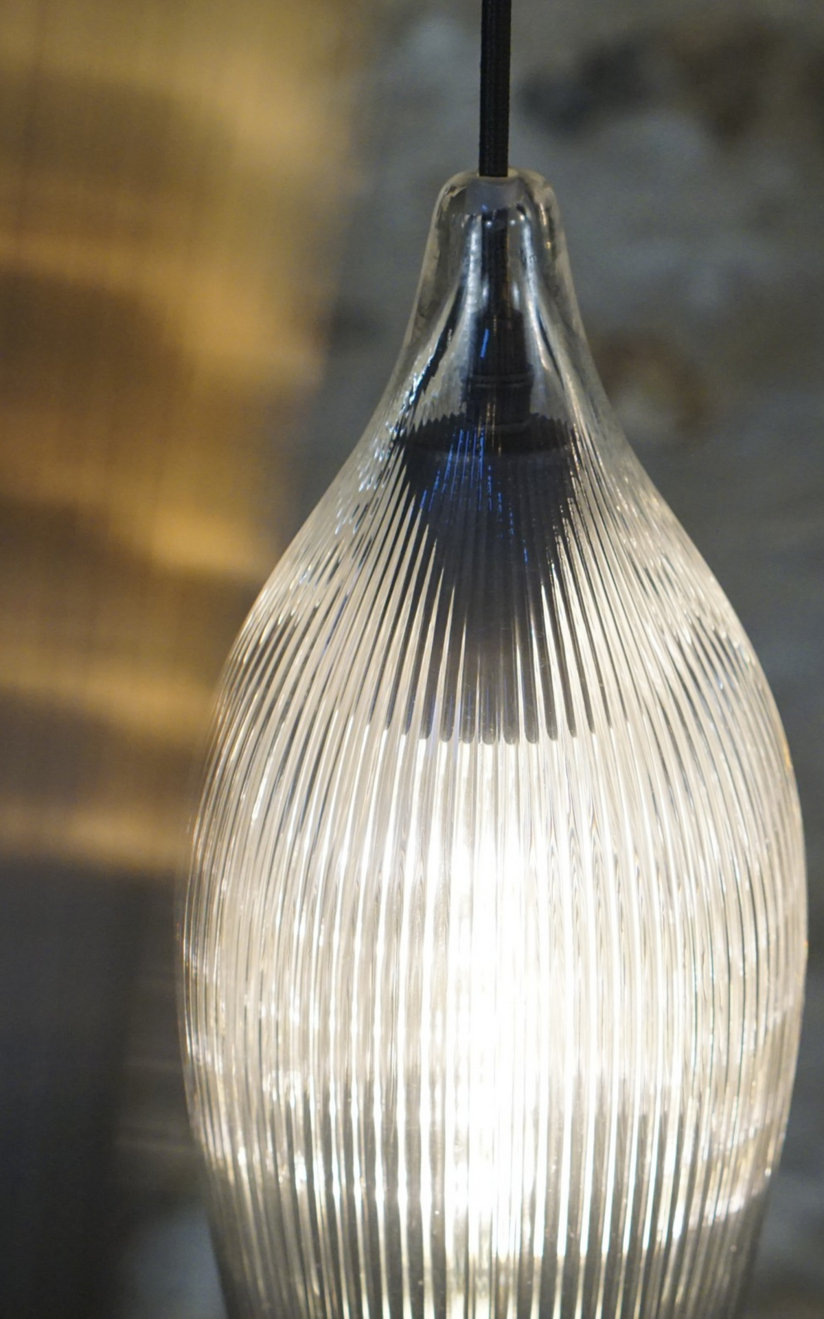 Carmen M Ribbed Clear Pendant