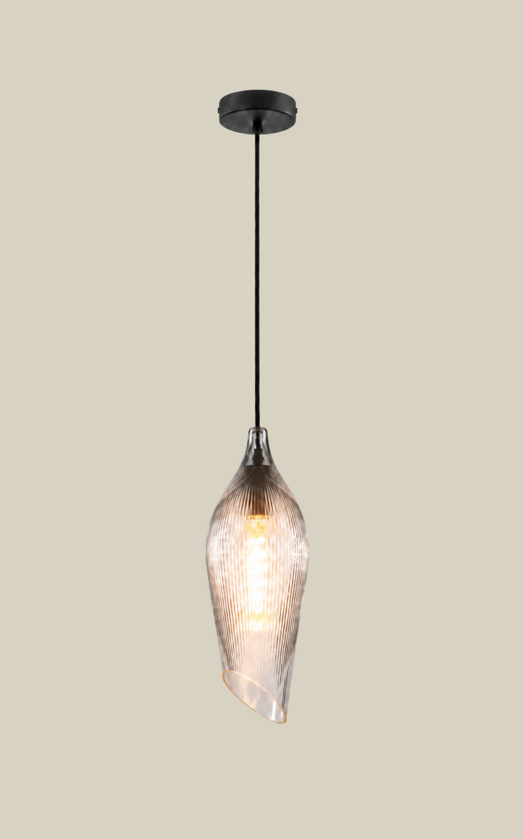 Carmen M Ribbed Clear Pendant