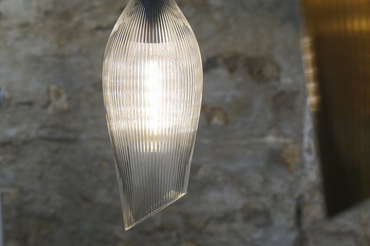 Carmen M Ribbed Clear Pendant