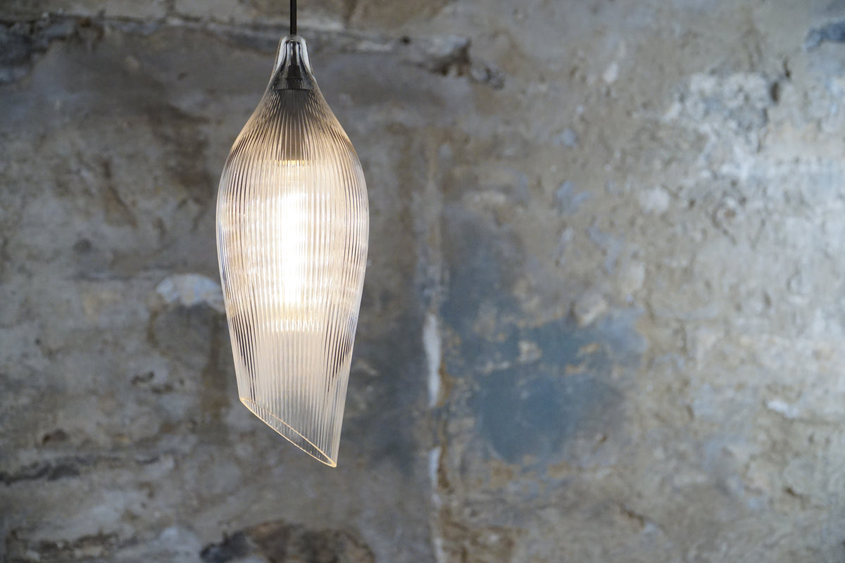 Carmen M Ribbed Clear Pendant