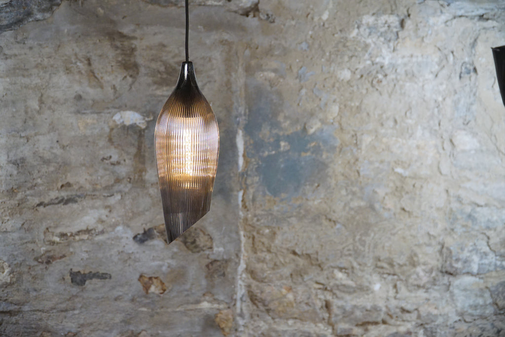 Carmen M Ribbed Smoke Pendant