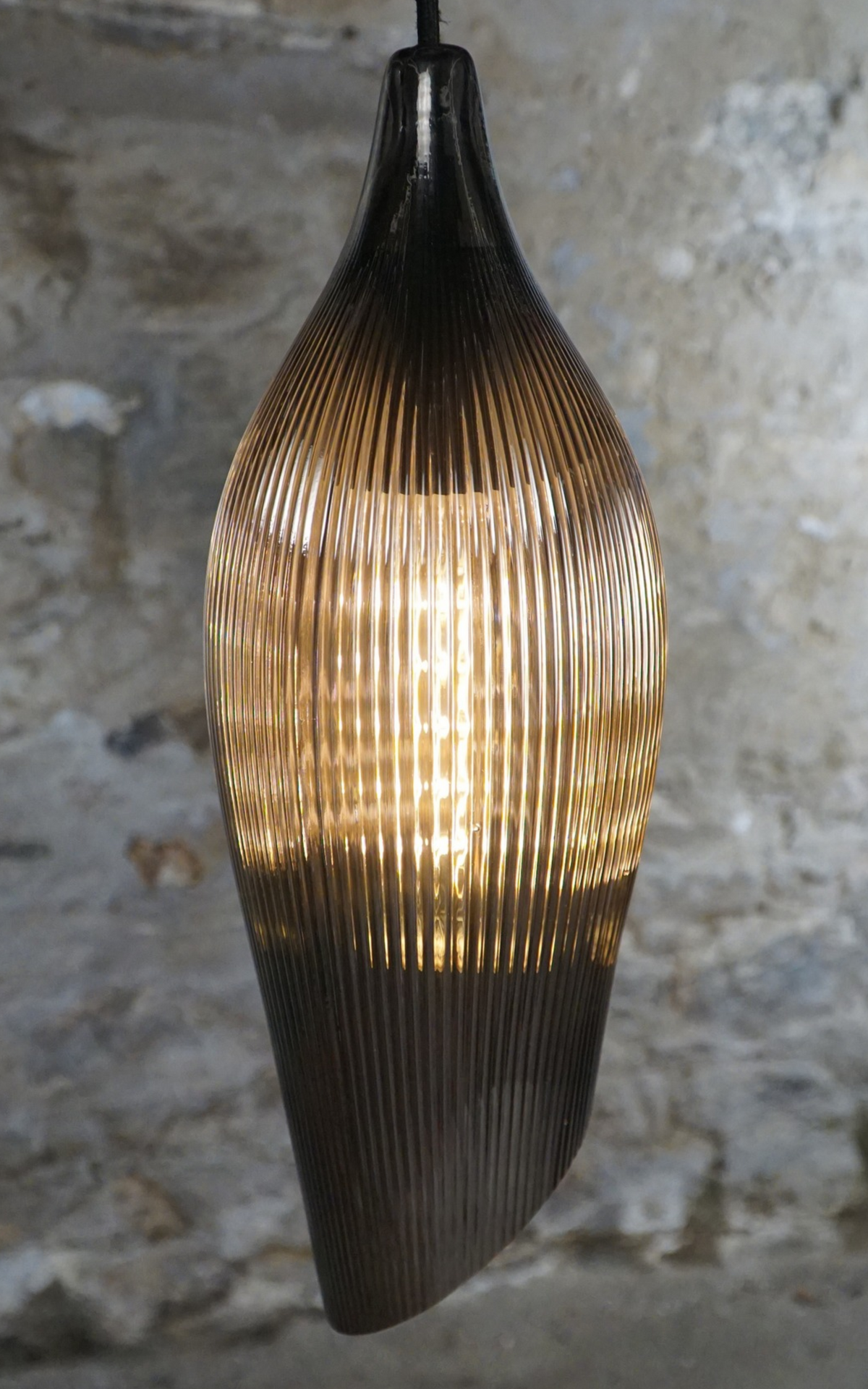 Carmen M Ribbed Smoke Pendant
