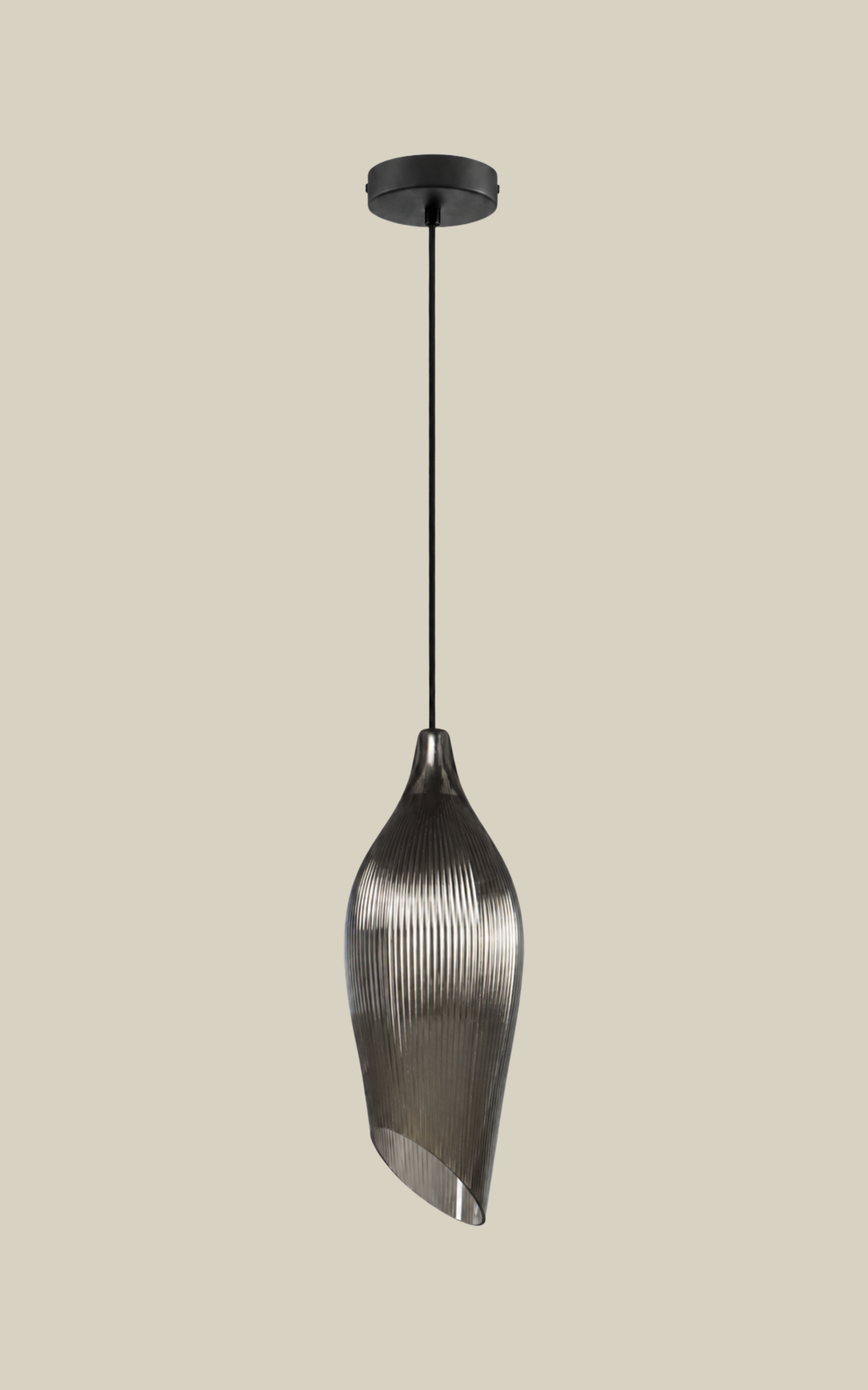 Carmen M Ribbed Smoke Pendant