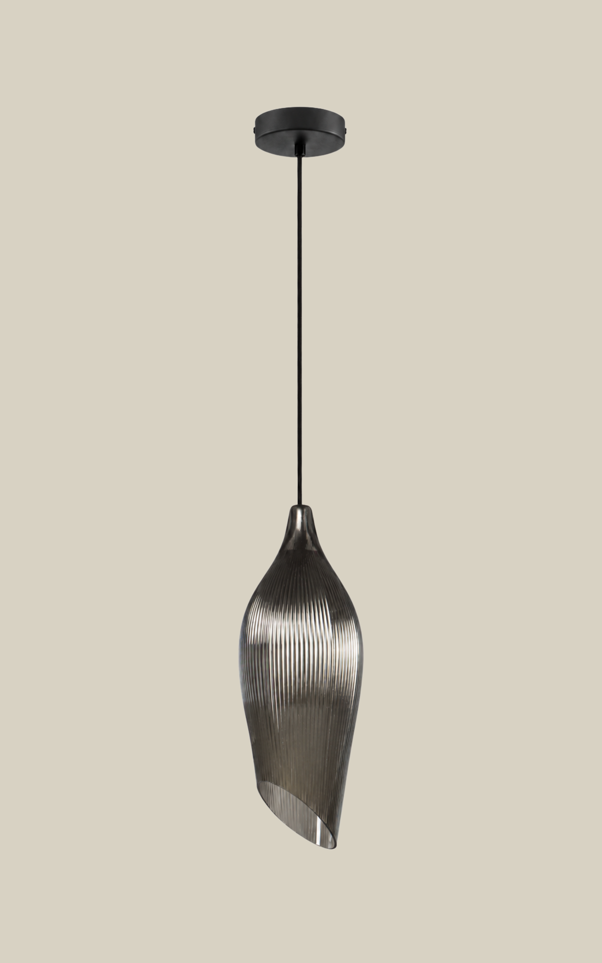 Carmen M Ribbed Smoke Pendant