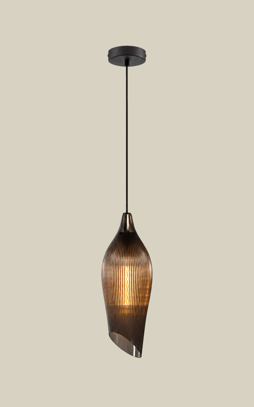 Carmen M Ribbed Smoke Pendant