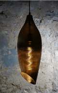 Carmen L Ribbed Gold Pendant