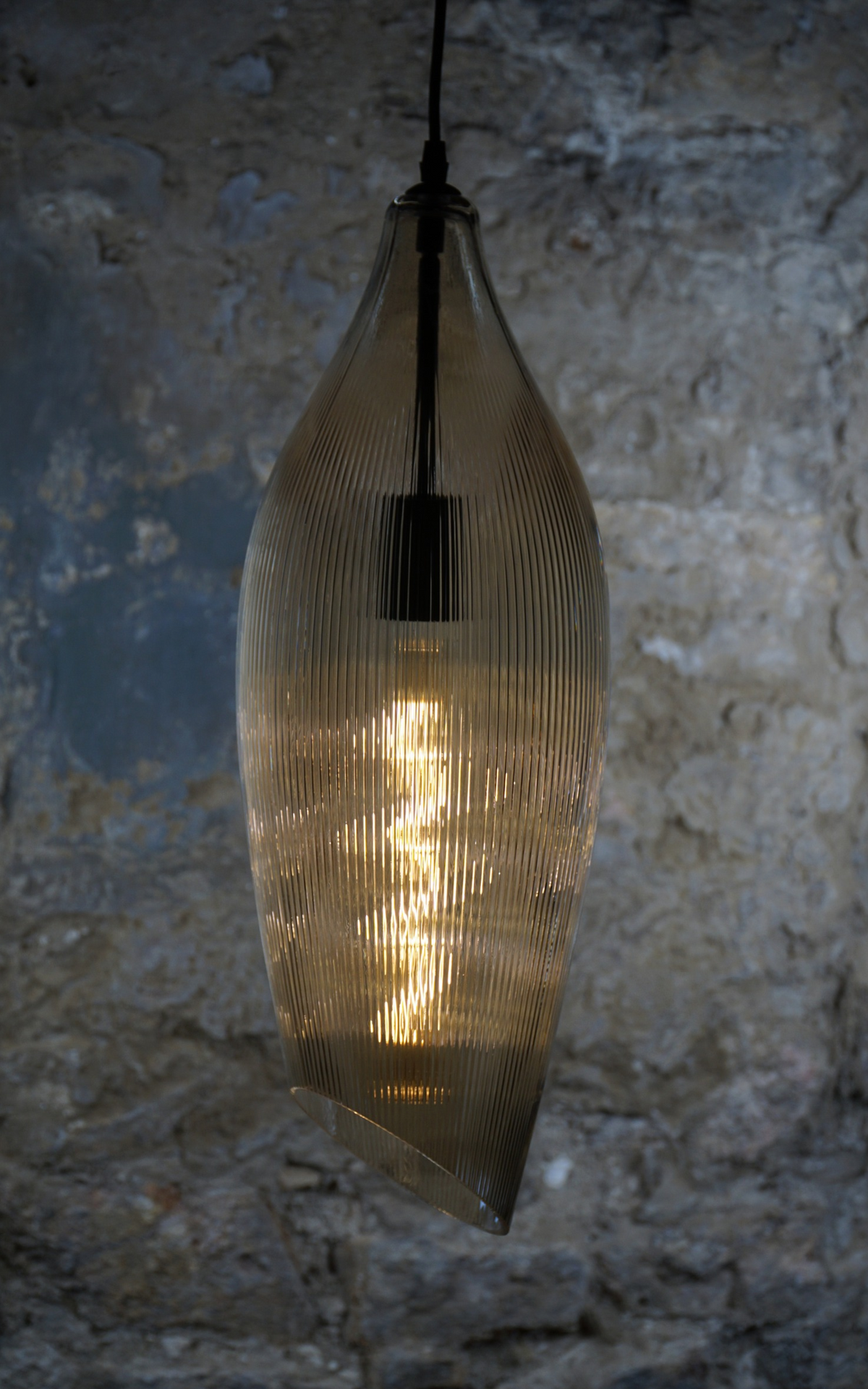 Carmen L Ribbed Cognac Pendant